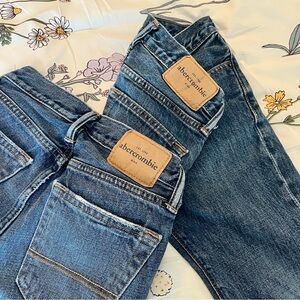 Two Pairs Abercrombie Kids Straight Leg Jeans Girls Size 10 A&F Denim